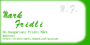 mark fridli business card